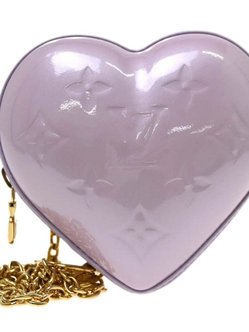 Louis Vuitton Lilac Vernis Keep My Heart Clutch Chain Bag